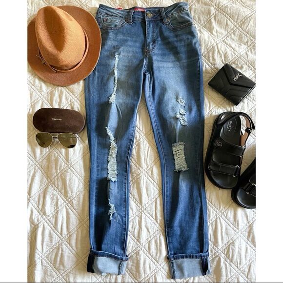 Mme_Chic Denim - Distressed Skinny Jeans